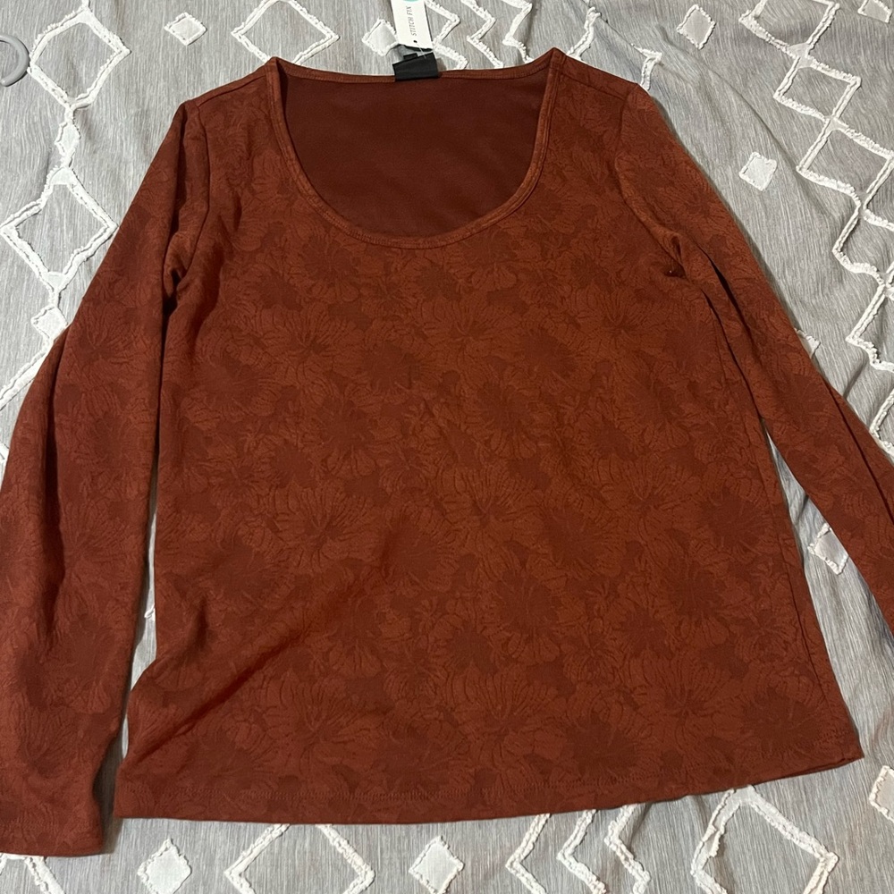 Women's Rust Brown Long Sleeve Top